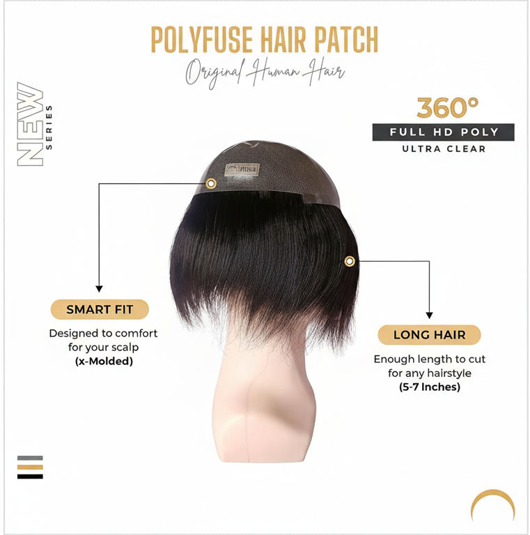 Srhairfeelers POLYFUSE Hair Patch for Men Hover